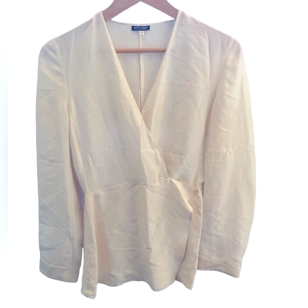 Giorgio Armani Cream and White Blouse